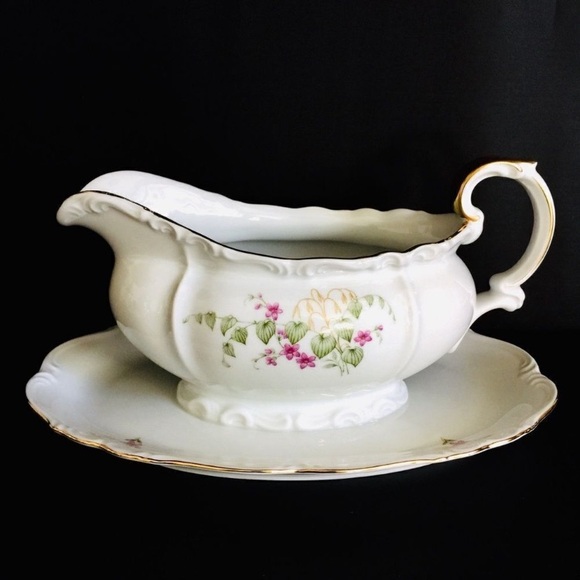 Vintage Edelstein Bavarian Maria Theresia Bianca Pattern 80 yr Anvsry Gravy Bowl - Picture 3 of 14